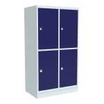 Garderoben-Schließfachschrank aus Stahl, 150 cm hoch,  72x50 cm (B/T), 4 Fächer, 